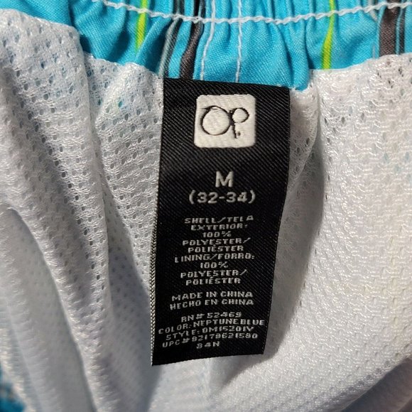 Ocean Pacific O.P. Men's Teal Multi-Color Plaid Board Shorts Size Med Surf Beach - Picture 5 of 6